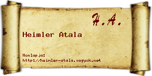 Heimler Atala névjegykártya